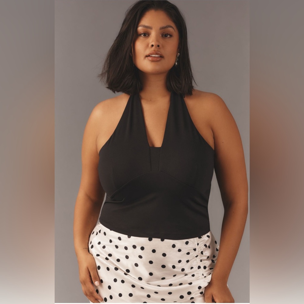 Tailored Black Halter Top NWT 2X